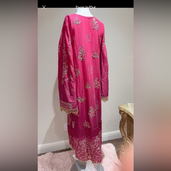 Magenta Embroidered Long Sleeve Dress - Picture 7 of 10